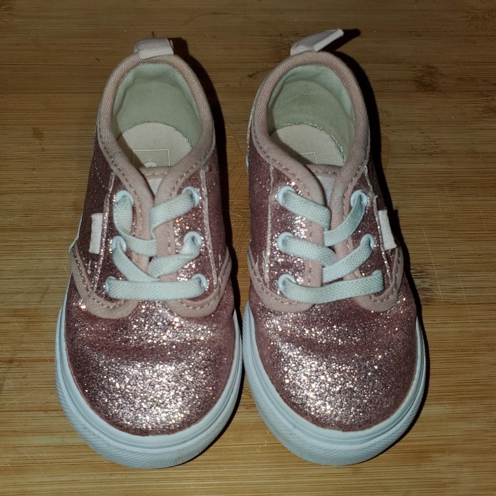 Toddler sz6 rose gold sparkle vans